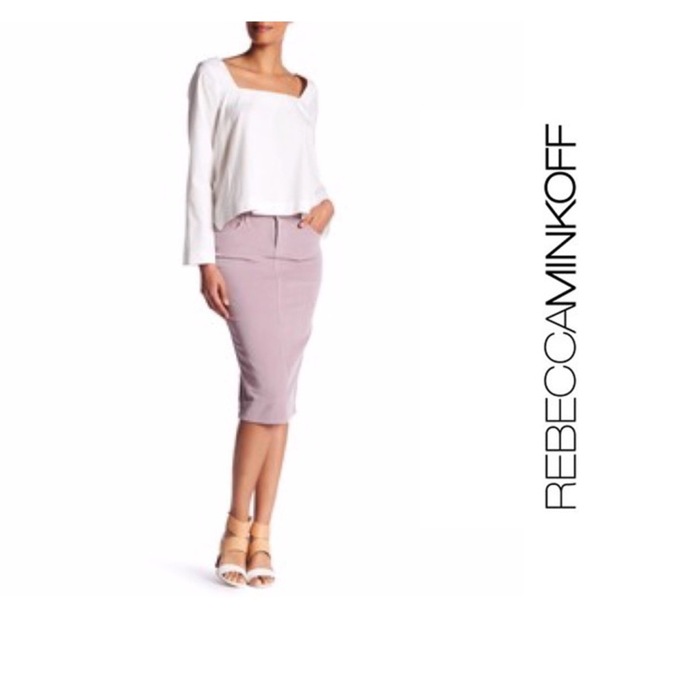 Rebecca Minkoff Sifo lavender corduroy midi Skirt  30